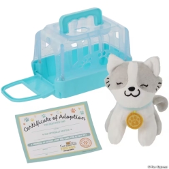 Plush Cat with Carrier & Adoption Certificate
